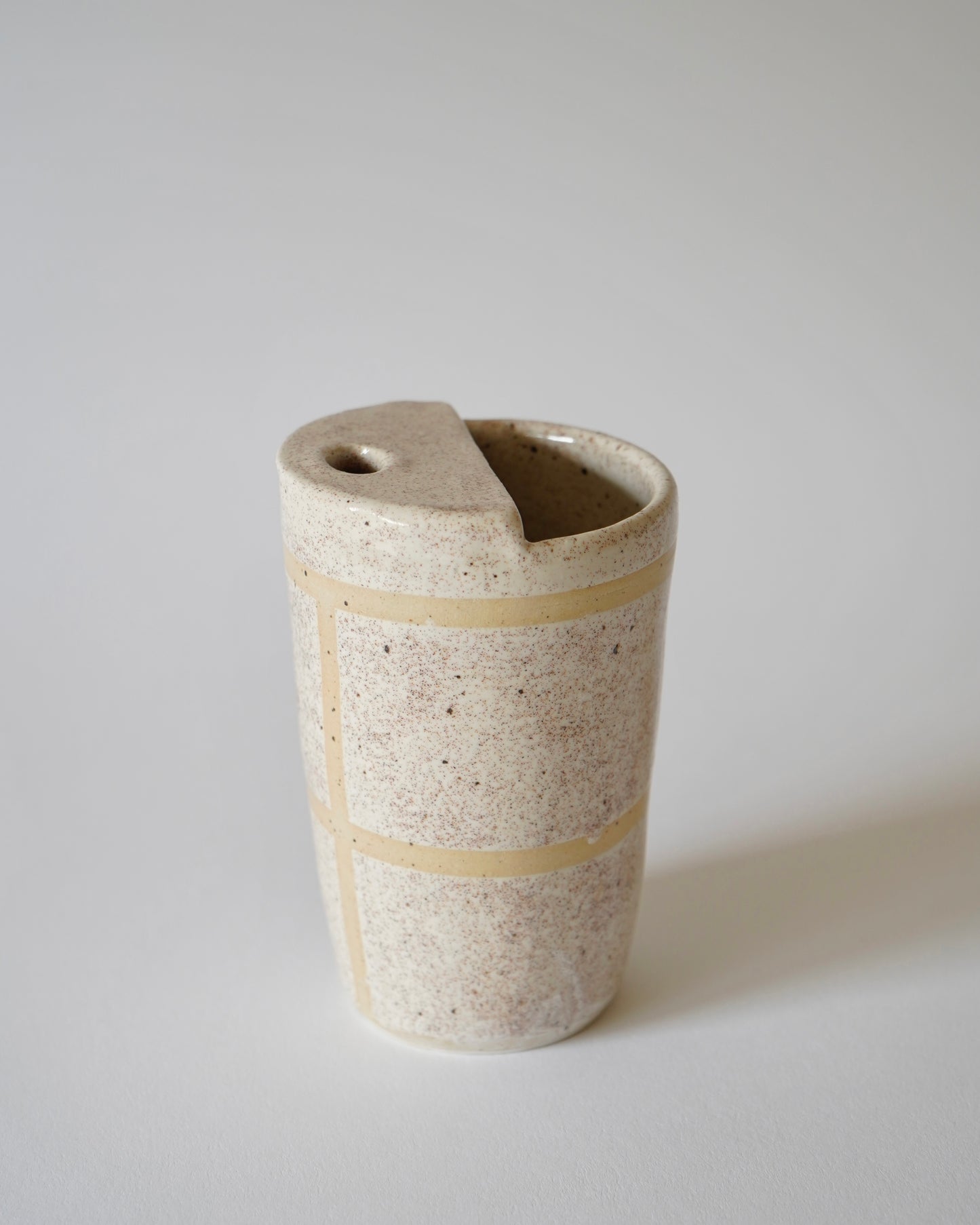 Travel Cup - Speckled Sand in Gingham