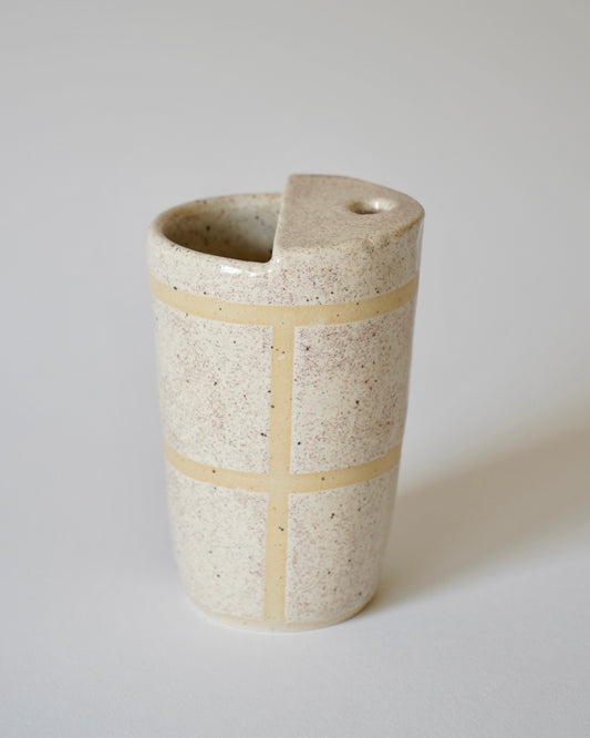 Travel Cup - Speckled Sand in Gingham