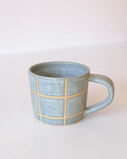 Studio Mug - Stone Blue Gingham