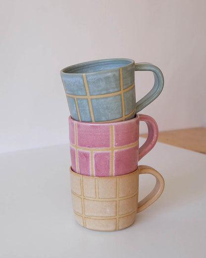 Studio Mug - Pink Peony Gingham